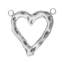 Stainless Steel Charm Connector, 316 Stainless Steel, Heart, DIY & hollow, original color Approx 1.5mm 