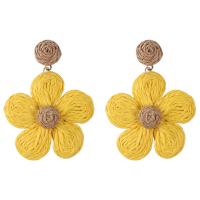 Boucle d’oreille De Rottan, Rafidah+Grass, fleur, tricoter, bijoux de mode & pour femme, plus de couleurs à choisir Vendu par paire
