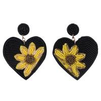 Glass Seed Beads Earring, Seedbead, with Zinc Alloy, Heart, fashion jewelry & for woman 