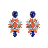 Zinc Alloy Rhinestone Drop Earring, plated, fashion jewelry & for woman & with rhinestone 