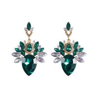 Zinc Alloy Rhinestone Drop Earring, plated, fashion jewelry & for woman & with rhinestone 