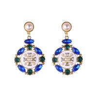 Zinc Alloy Rhinestone Drop Earring, with ABS Plastic Pearl, plated, fashion jewelry & for woman & with rhinestone 