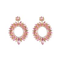 Zinc Alloy Rhinestone Drop Earring, plated, fashion jewelry & for woman & with rhinestone 