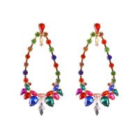 Zinc Alloy Rhinestone Drop Earring, fashion jewelry & for woman & with rhinestone 