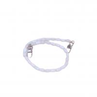 Bag Straps, White Chalcedony, with Zinc Alloy, barrel, silver color plated, DIY, pink Approx 48.5 cm 
