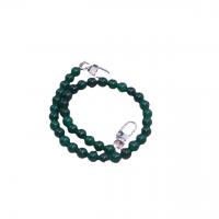 Bag Straps, Green Agate, with Zinc Alloy, Round, silver color plated, DIY, green, 10mm Approx 48.5 cm 