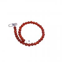 Bag Straps, Red Agate, with Zinc Alloy, Round, silver color plated, DIY, red, 10mm Approx 48.5 cm 