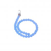 Bag Straps, Blue Chalcedony, with Zinc Alloy, Round, silver color plated, DIY, blue, 10mm Approx 48.5 cm 
