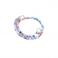 Bag Straps, Chalcedony, with Zinc Alloy, Round, silver color plated, DIY, multi-colored, 8mm Approx 48.5 cm 