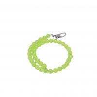 Bag Straps, Chalcedony, with Zinc Alloy, Round, silver color plated, DIY, green, 10mm Approx 48.5 cm 