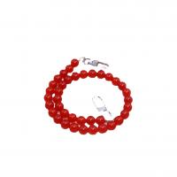 Bag Straps, Carnelian, with Zinc Alloy, Round, silver color plated, DIY, red, 10mm Approx 48.5 cm 