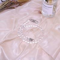 Bag Straps, Clear Quartz, with Zinc Alloy, Round, silver color plated, DIY, clear, 10mm Approx 48.5 cm 