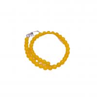 Bag Straps, Yellow Calcedony, with Zinc Alloy, Round, silver color plated, DIY, yellow, 10mm Approx 48.5 cm 