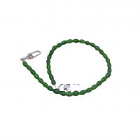 Bag Straps, Green Calcedony, with Zinc Alloy, barrel, silver color plated, DIY, green Approx 48.5 cm 
