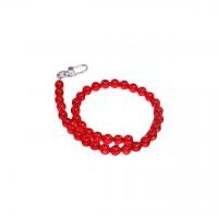 Bag Straps, Ruby Quartz, with Zinc Alloy, Round, silver color plated, DIY, red, 10mm Approx 48.5 cm 