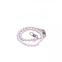 Bag Straps, Shell Pearl, with Zinc Alloy, Round, silver color plated, DIY, white, 10mm Approx 48.5 cm 