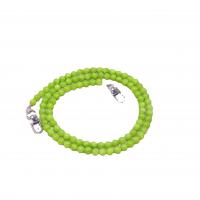 Bag Straps, Pale Brown Jade, with Zinc Alloy, Round, silver color plated, DIY, apple green, 6mm Approx 87 cm 