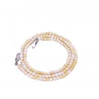 Bag Straps, Pale Brown Jade, with Zinc Alloy, Round, silver color plated, DIY, yellow, 8mm Approx 116 cm 