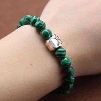 Gemstone Bracelets, with Zinc Alloy, Round, plated, Unisex 8mm Approx 18.5 cm 