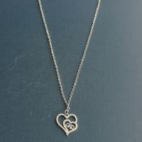 Titanium Steel Jewelry Necklace, Heart, Vacuum Ion Plating, Unisex & hollow Approx 50 cm 