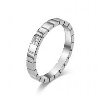 Titanium Steel Finger Ring, Round, plated, Unisex & with rhinestone 3mm 
