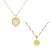 Ожерелье ручной латунные, Латунь, плакирован золотом, разные стили для выбора & Женский, золотой, 450mm, продается PC