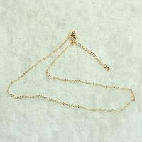 Brass Chain Necklace, with 1.96 inch extender chain, 14K gold plated, DIY Approx 17.71 Inch 