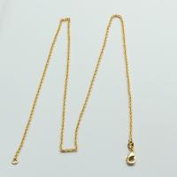 Brass Chain Necklace, 18K gold plated, DIY, 1.5mm Approx 17.71 Inch 