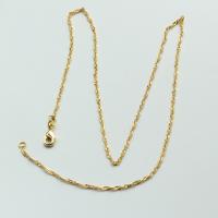 Brass Chain Necklace, plated, wave chain & DIY 1.5mm Approx 17.71 Inch 