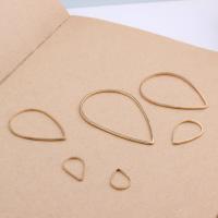 Связывания кольцо-латуни, Латунь, Каплевидная форма, плакирован золотом, DIY & разный размер для выбора, продается PC