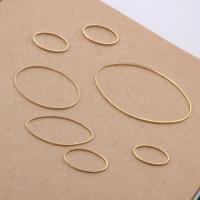 Brass Linking Ring, Ellipse, gold color plated, DIY 