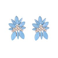 Zinc Alloy Rhinestone Stud Earring, with ABS Plastic Pearl, plated, fashion jewelry & for woman & with rhinestone 
