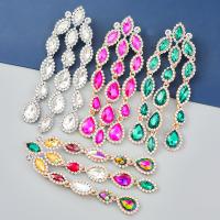 Zinc Alloy Rhinestone Drop Earring, plated, fashion jewelry & for woman & with rhinestone 