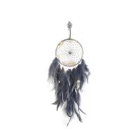 Fashion Dream Catcher, Feather, with Iron, hanging, grey, 690mm 