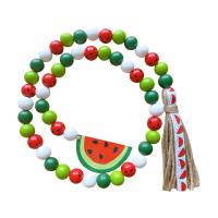 Hanging Ornaments, Wood, with Linen, Watermelon 16mm Approx 86 cm 