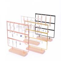 Iron Earring Display, with Wood, plated, durable 