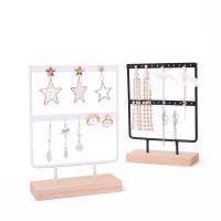 Iron Earring Display, with Wood, plated, durable 