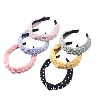 Hair Bands, Polyester, with Plastic Pearl, for woman 