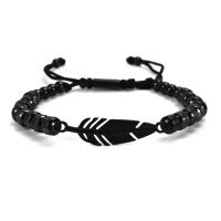 Titanium Steel Bracelet, Feather, high quality plated, for man .5 Inch 