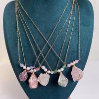 Gemstone Necklaces, with Brass, gold color plated & Unisex .75 Inch 