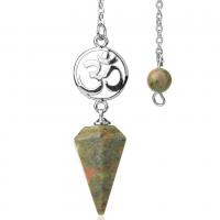 Zinc Alloy Pendulum Pendant, with Gemstone & Unisex 