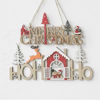 Wood Christmas Tree Decoration, Alphabet Letter, brushwork, Christmas jewelry 