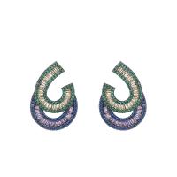 Boucles d'oreilles en laiton zircon cubique pavent, larme, Placage de couleur noire de plumbum, bijoux de mode & pavé de micro zircon & pour femme, plus de couleurs à choisir Vendu par paire