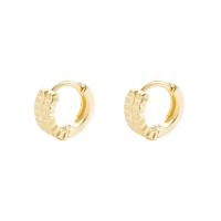 Brass Huggie Hoop Earring, 18K gold plated & for woman, gold 