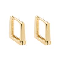 Brass Huggie Hoop Earring, gold color plated & for woman, gold 