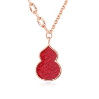 Zircon cubique Micro Pave collier en argent sterling, Argent sterling 925, calebasse, Plaqué de couleur d'or rose, bijoux de mode & pavé de micro zircon & pour femme, rouge Environ 17.7 pouce, Vendu par PC