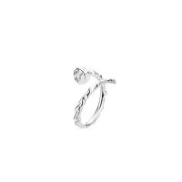 925 Sterling Silver Cuff Finger Ring, silver color plated, Adjustable & for woman, original color 