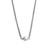 Collar de latón hecho a mano, metal, con Perlas plásticas, con 1.97inch extender cadena, Joyería & para mujer, longitud:aproximado 15.75 Inch, Vendido por UD
