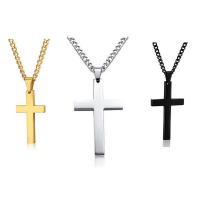 Stainless Steel Jewelry Necklace, 304 Stainless Steel, with 5cm extender chain, Cross, Vacuum Plating, Unisex Approx 45 cm 