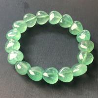 Quartz Bracelets, Strawberry Quartz, Heart, for woman, green Approx 18 cm 